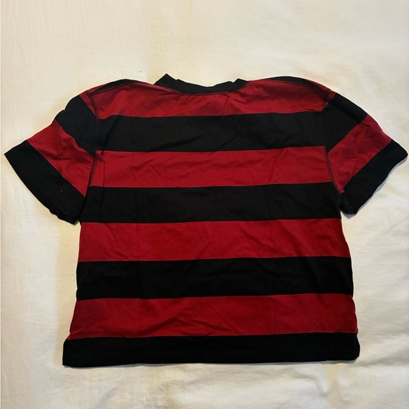 Caron Callahan Red and Black Striped T-Shirt - Picture 2 of 5